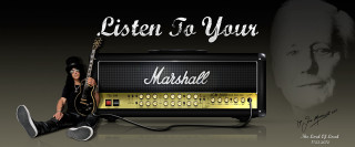 Man sitting guitar amp background - blender and photoshop free wallpaper