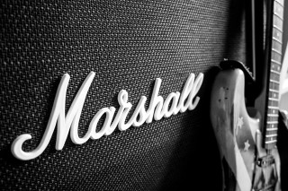Guitar wall marshall blackwhite grunge - charles martin free wallpaper