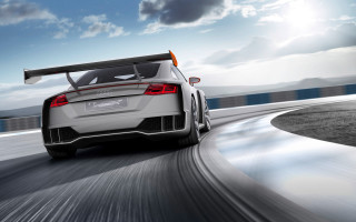 White sports car driving road 6 - a sun free wallpaper