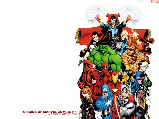 Avengers group characters white background - underground comix free wallpaper