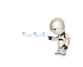 Robot pointing you suck white - a robot free wallpaper