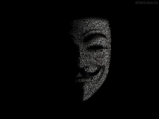 Man mask words dark face - free cyberpunk wallpaper for desktop