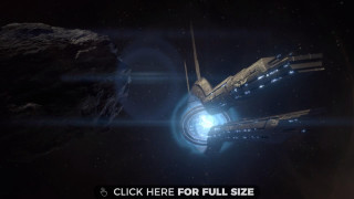 Sci fi spaceship flying space - a sci free wallpaper