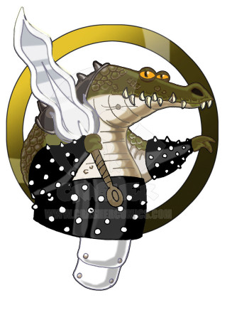 Cartoon alligator costume knife mouth - its mouth free wallpaper
