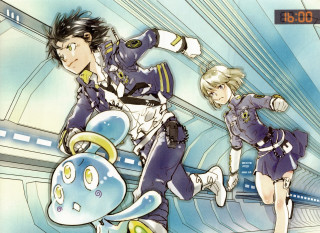 Anime couple space station blue - a space station free wallpaper