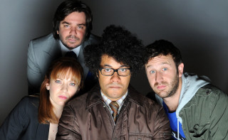 Group photo studio men glasses - one man free wallpaper