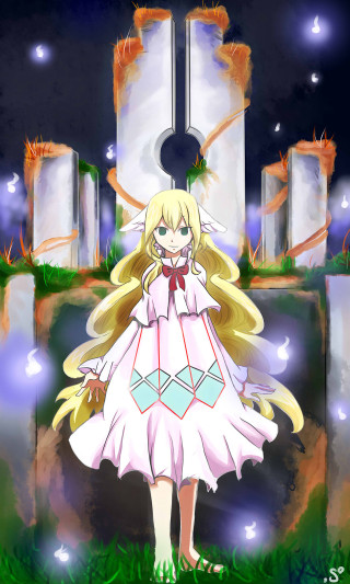 Girl dress building clock star - official free wallpaper