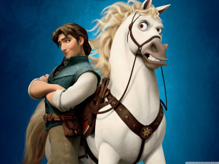 Cartoon character white horse blonde - a cartoon character riding free wallpaper