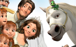 Cartoon family horse princess prince - their forehead free wallpaper