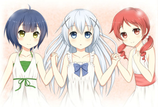 Anime girls blue hair white 3 - blue hair free wallpaper