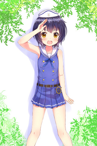 Girl sailor outfit tree holding - her hand free wallpaper