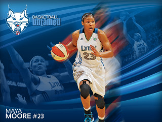 Woman white uniform basketball hoop - her other hand free wallpaper