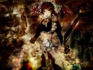 Woman gun flowers orphism portrait - orphism free wallpaper