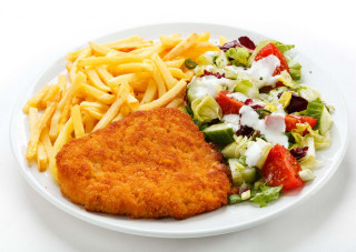 Plate food salad chicken cutlet - cafer bater free wallpaper