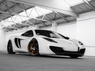 White sports car garage windows 2 - matte drawing free wallpaper