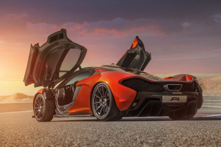 Car doors open road mountains - the background and a sunset in the background free wallpaper