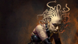 Weird hair weird mask woman - lovecraftian free wallpaper