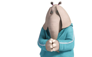 Person blue jacket elephant mask - their hip free wallpaper