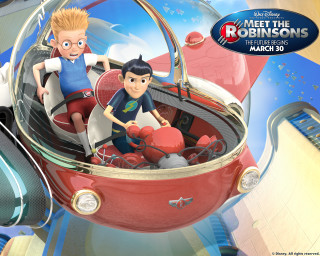 Cartoon two boys red car - retrofuturism free wallpaper