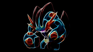 Colorful animal black background red - neon free wallpaper