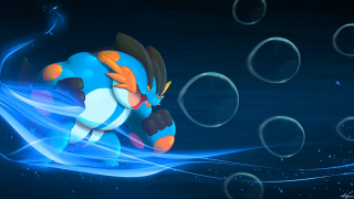 Cartoon character flying bubbles blue - art free wallpaper for desktop