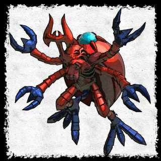 Crab claws ball skull drawing - its back free wallpaper