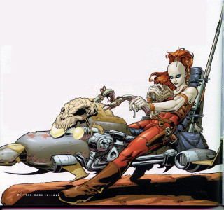 Woman motorcycle dog skull comix - alan davis free wallpaper