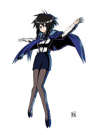 Woman short skirt jacket arms 2 - her arm free wallpaper