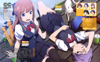 Anime girls bench wooden floor - a wooden floor free wallpaper