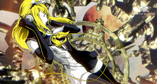 Anime character yellow hair black - outfit free wallpaper
