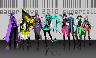 Anime characters barcode sign supercell - toyism free wallpaper