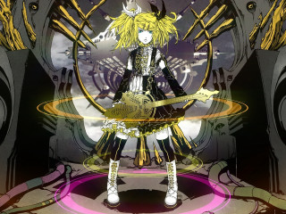 Anime character clock sword purple - a purple light free wallpaper