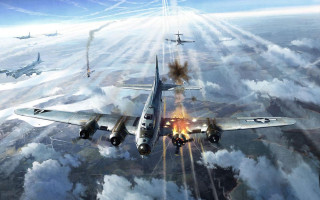 Planes flying smoke sky art - darek zabrocki free wallpaper