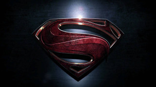 Superman logo black background light - center free wallpaper
