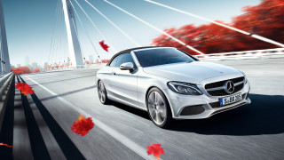 White mercedes benz coupe autumn 2 - an gyeon free wallpaper for desktop