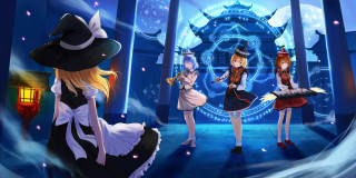 Anime girls blue light room - a blue light behind them free wallpaper