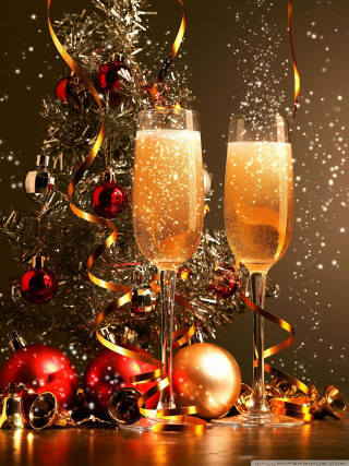 Champagne glasses christmas tree gold - behance hd free wallpaper