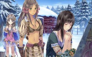 Anime girls snowy landscape house - a snowy landscape free wallpaper