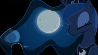 Cartoon pony moon black background - derf free wallpaper