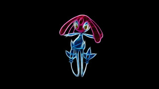 Colorful mushroom black background blue - holography free wallpaper