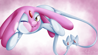 Pink bunny flying art fullbody - furry free wallpaper for desktop
