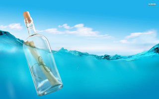 Bottle floating water cork mouth - mail art free wallpaper
