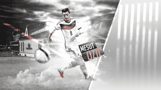 Soccer player kicking ball cloudy 2 - a ball in the air free wallpaper