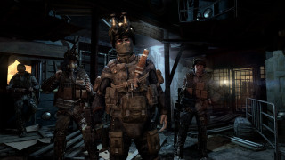 Soldiers gas mask room group - apocalyptic free wallpaper