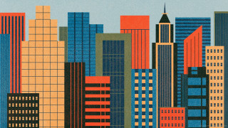 City tall buildings clock tower 12 - illustration free wallpaper