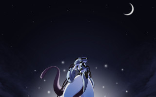 Cartoon character dark moon background - yukito kishiro free wallpaper