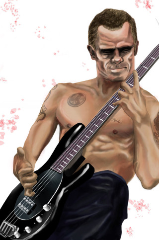 Man guitar tattoo arm chest - a guitar free wallpaper