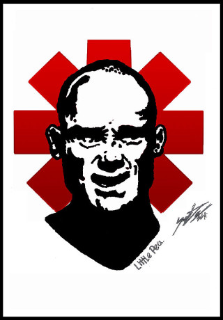 Black white man red cross - neodada free wallpaper