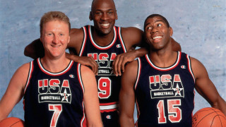 Three men basketball uniforms blue - vintage free wallpaper