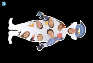 Group fish cutout black background - a white outline free wallpaper